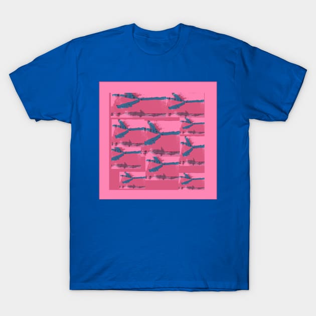 Pink Silk Barbed Wire, fiber art T-Shirt by djrunnels